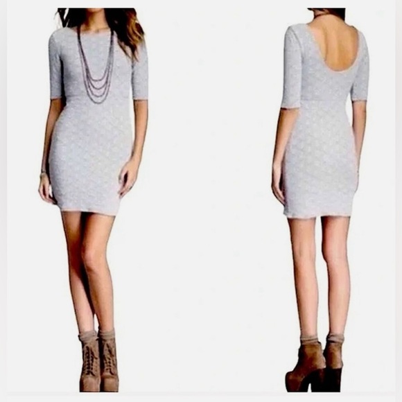 Free People Black Lady Pucker Chic Bodycon Mini Cocktail Dress Size Small - Picture 1 of 11